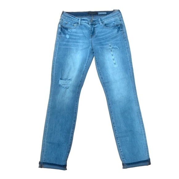 Aeropostale Distressed Light Washed Low Rise Skinny Jeans - Picture 4 of 13